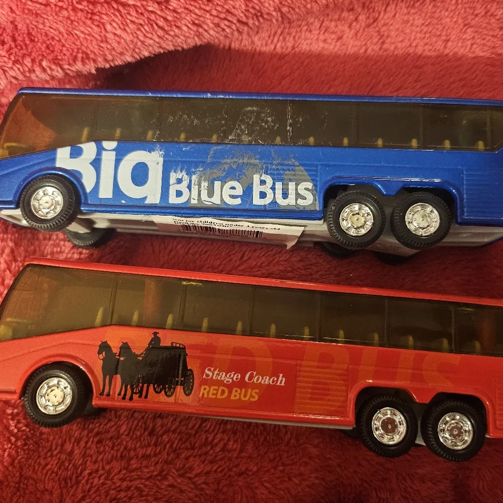 Shing Fat Huiyang Pullback Vehicle Lot of 5 (Fire, Ambulance,‎ 2 Buses, Truck)